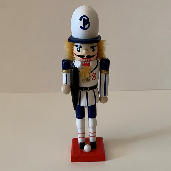 Vintage Nutcracker Baseball Player Collectible Wood Christmas Holiday Decor 6" - Picture 1 of 9